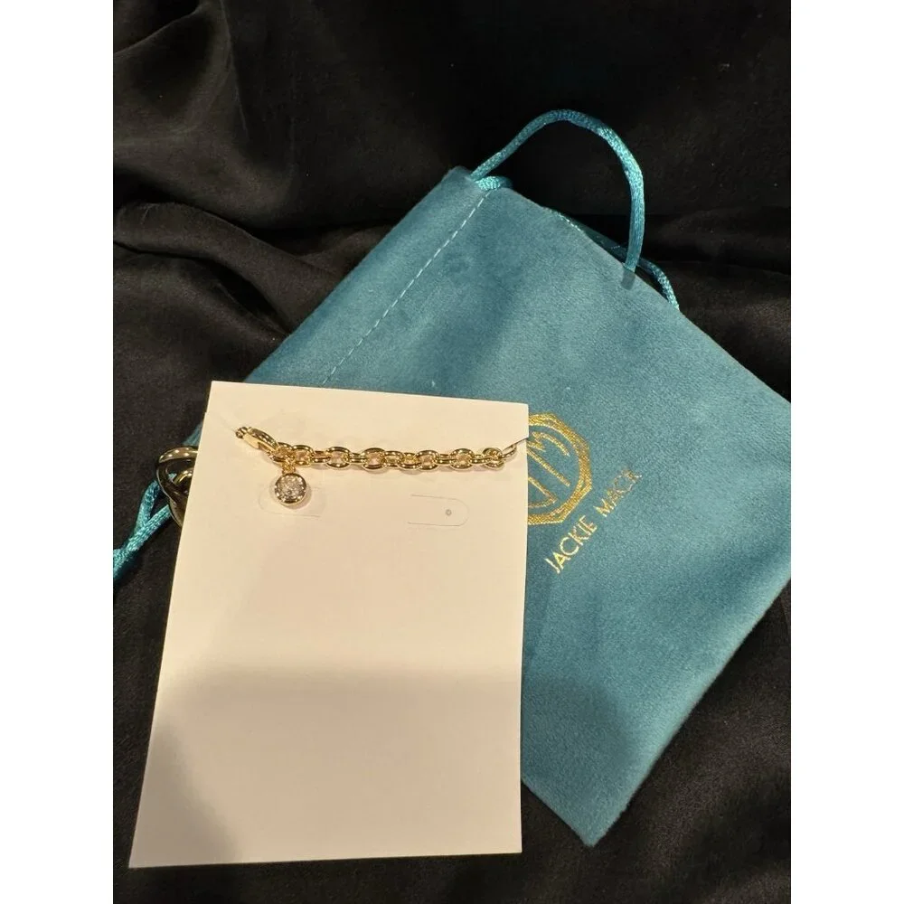 Jackie Mack Gold Tone Lumi Link Bracelet Women's Costume Jewelry $128 NEW